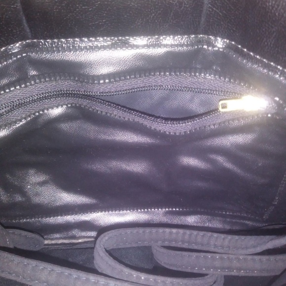 Black Silk Ruffle Dress Clutch/Crossbody Bag - Picture 3 of 8